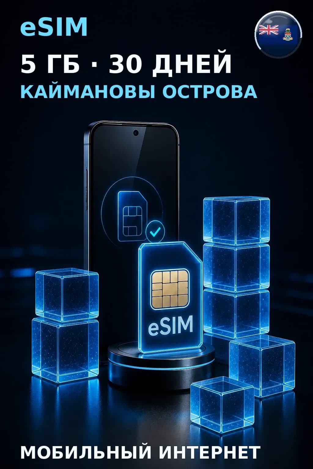 eSIM Каймановы Острова — 5 ГБ, 30 дней — интернет